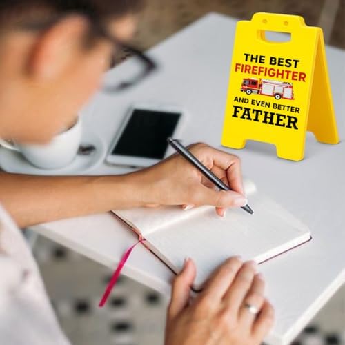 Funny Firefighter Dad Gifts from Daughter Son Best Firefighter Desk Sign
