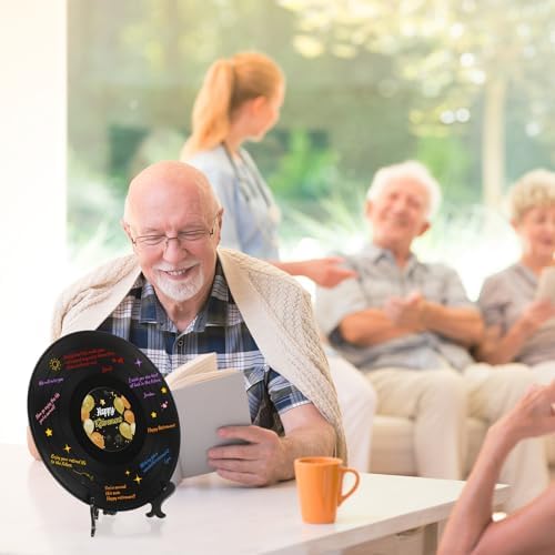 Happy Retirement Decoration Retirement Guest Book to Sign Vinyl Record with Signature Pen Happy Retired Gift Farewell Party Supply Going Away Gift for Men Women Office Birthday Decor(Black)