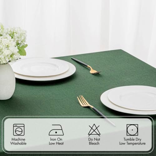 MIULEE Army Green Rectangle Tablecloth with Decorative Cutouts 60x104 inch