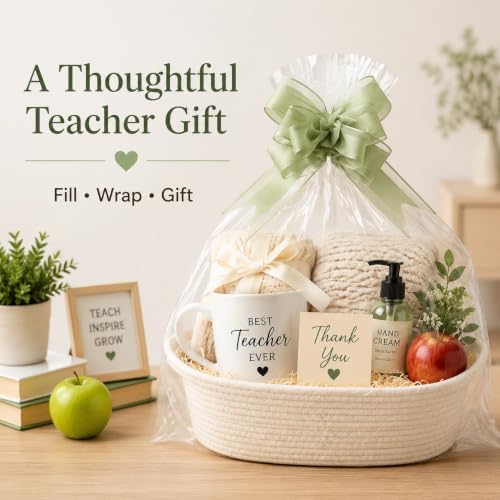 Gift Baskets Set of 5, Woven Rope Basket Kit for Gift & Storage