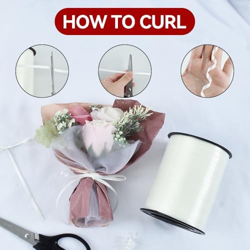 TONIFUL 500 Yards Beige Curling Ribbon Balloon String Gift Wrapping Decor