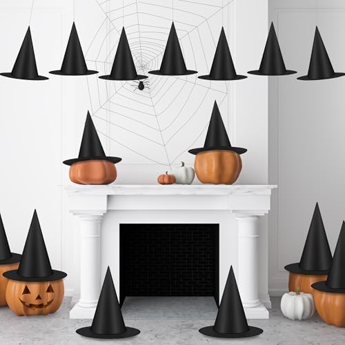 Luces 12 PCS Witch Hats, Thickened Hanging Witches Hats Halloween Decor