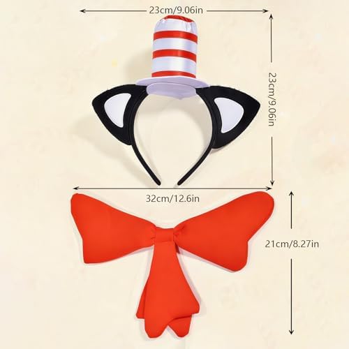 Halloween Red and White Striped Stovepipe Top Hat for Dress Up Adults Women