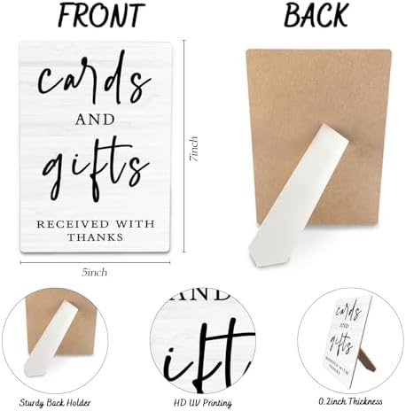 Cards And Gifts Wedding Sign, 5x7inch - Ceremony & Reception Gift Table Decor