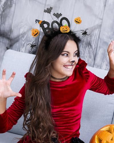 Cute Halloween Headband BOO Ghost Headband Sparkling Halloween Headbands for Halloween Costume