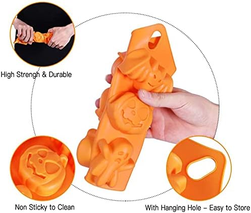 2Pcs Halloween Silicone Cake Mold，Pumpkin Bat Skull Ghost Shape Silicone Candy Chocolate Molds for DIY Cookies Soap Candy Gummy Chocolate Mold Ice Cream Tray for Kitchen DIY Baking Tools…