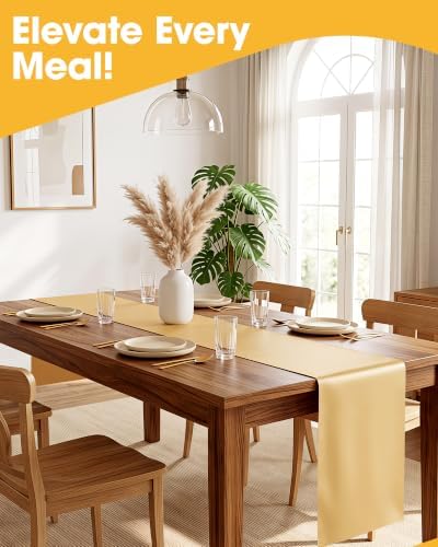 Niuara Gold Plastic Table Runner Party Decorations, Disposable, 4 Pack