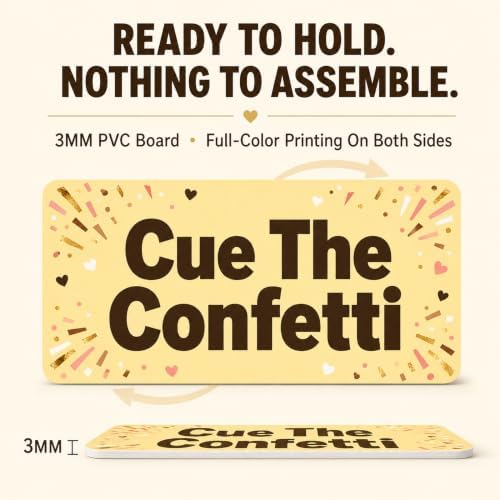 64 Designs Wedding Photo Booth Props, 32 Double-Sided Selfie Signs