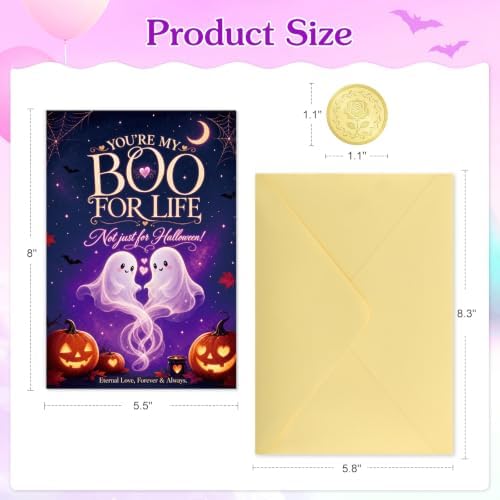 FLYAB Romantic Halloween Card for Boyfriend & Girlfriend - You’re My Boo