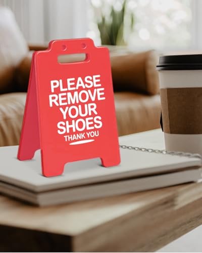 Funny Please Remove Your Shoes Desk Decor Sign Shoes Reminder Desk Sign