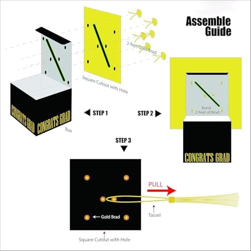MerryJoyParty Graduation Card Box Graduation Card Holder Original Graduation Cap Shaped Card Box with Real Tassel for Graduation Party Supplies