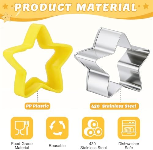 Nifogo Star Cookie Cutters 5 Pcs