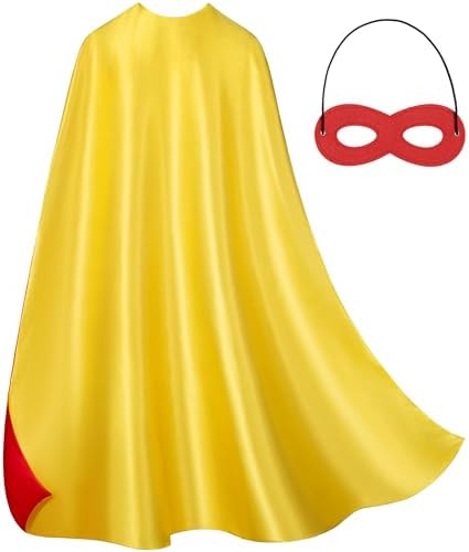 Adult Superhero Cape & Mask Set - Double-Sided Super Hero Capes and Masks for Men Women Dress-Up Parties