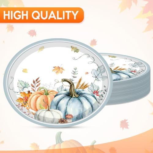 25Pcs Thanksgiving Oval Paper Plates Large Fall Disposable Plates10" x 12"