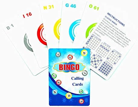Yuanhe 2.5"X3.5" Bingo Calling Cards - Colorful and Durable Bingo Cards for Bingo Games, Complete Deck of 75 Numbers(B1-O75) (Pack of 2)