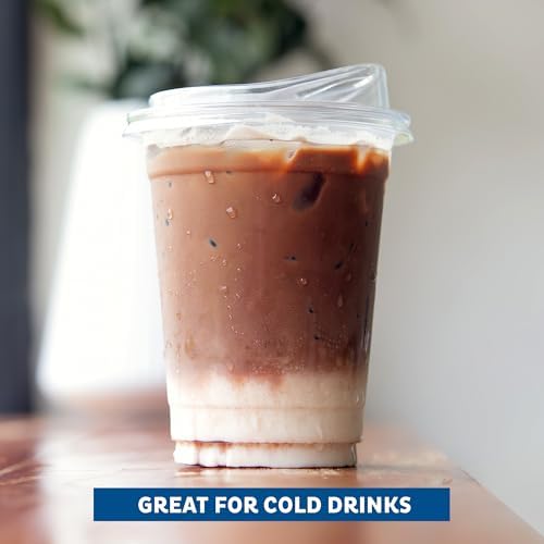 Freshware Clear Plastic Cups with Strawless Sip Lids [100 Cups - 16 oz] Disposable Cup for Iced Coffee, Smoothie, Milkshake, Cold Drinks