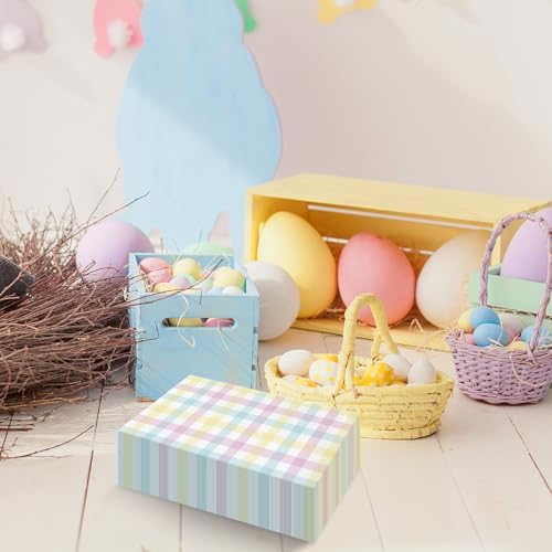 100Pcs Easter Pastel Plaid Paper Napkins