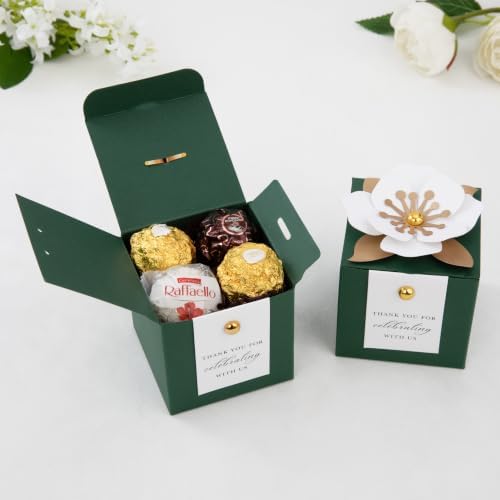 FEIYI 20 PCS Favor Boxes, Emerald Candy Boxes 2.55x2.55x2.55