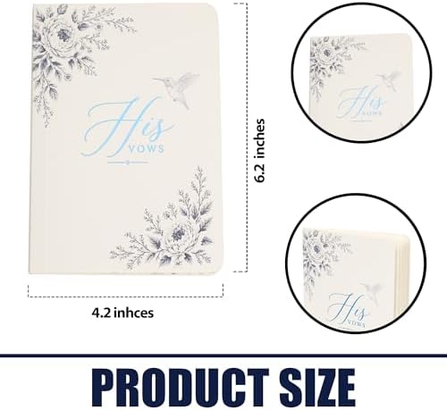 Vow Books His and Hers, Wedding Vow Books Set of 2 for Bride and Groom, Black and White 4 x 6 Inches Personalized Notebook for Ceremony Promises, His and Hers Gifts, Wedding Must Haves 2026