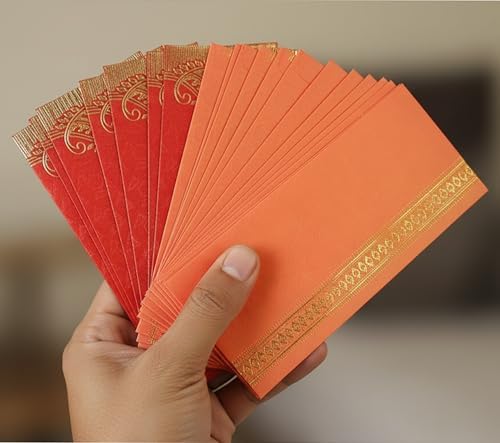 eSplanade Money Gift Envelopes for Cash, Shagun Lifafa - Multi Color Pack of 50 Fancy Envelopes- Perfect for Weddings, Invitations, Photos, Graduation, Baby Shower, Diwali, Eid