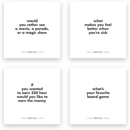 TableTopics Kids "To Go" Question Game with Conversation Cards for Kids - 40 Conversation Starters for Families to Play at the Dinner Table, Family Game Night, & Road Trips