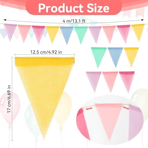 MAQIHAN 78.6 Feet Colorful Pennant Banner Flags - Triangle Bunting