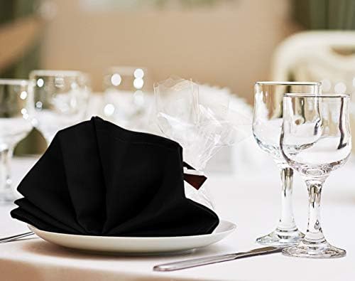 Bulk 288-Pack Cloth Napkins, 18"x18", Wrinkle Resistant, Black, Sturdy