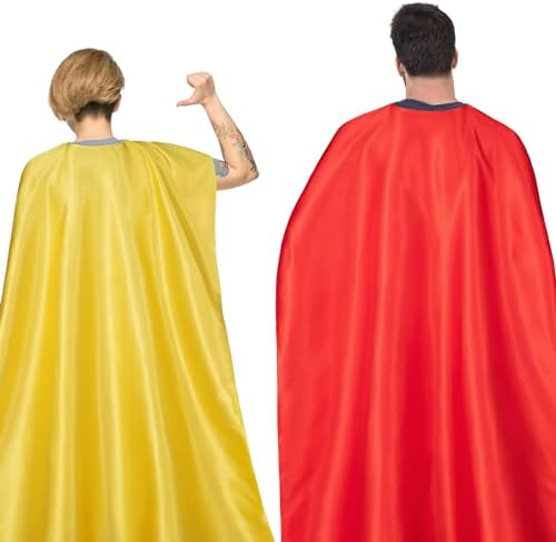 Adult Superhero Cape & Mask Set - Double-Sided Super Hero Capes and Masks for Men Women Dress-Up Parties