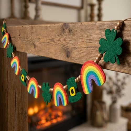 St Patricks Day Banner Decorations St Patricks Day Garland Decor Saint Patricks Day Irish Green Decorations for Home Party St Pattys Day Banner Decor Birthday Banne (Green)