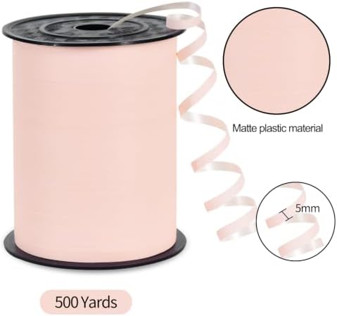 TONIFUL 500 Yards Nude Pink Curling Ribbon Balloon String Gift Wrapping
