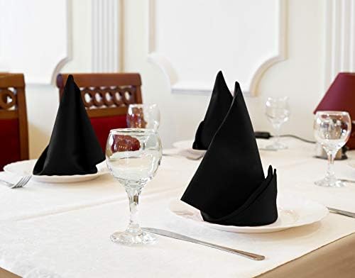 Utopia Kitchen Cotton Blend Black Cloth Napkins [12 Pack, 18x18 Inch]