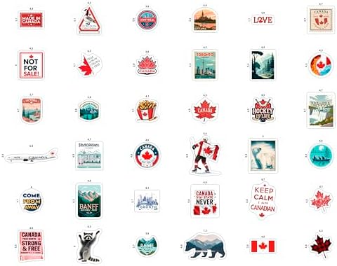 100Pcs Canada Stickers for Luggage, for Water Bottle, Canadian Stickers - Canada Party Supplies - Canadian Gifts - Gift for Women & Men