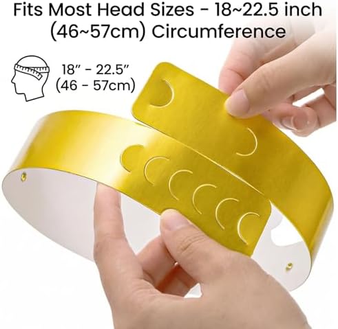 Okllen 100 Pcs Gold Paper Crowns for Adult, Bulk Adjustable Party Hats for Birthday, Baby Shower, Photo Props, Celebration Supplies (Foldable)