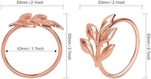 KPOSIYA Rose Gold Napkin Rings Set of 12 for Thanksgiving