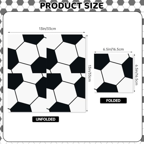40 Pcs Soccer Napkins - Disposable Soccer Themed Party Decor Supplies, Soccer Ball Design Paper Napkins for Sport GameDay Birthday Party Favors Decorations