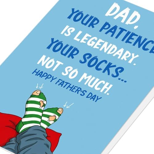 D4DREAM Happy Fathers Day Card Funny from Kids, Your Patience is Legendary