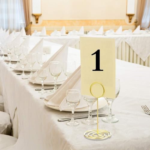 TecUnite 24 pcs 3.35 Inch Picture Clips Table Place Photos Card Holder Gold