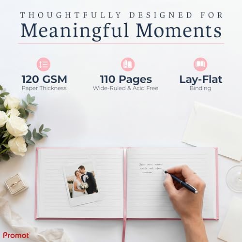 Promot Personalized Guestbook (Pastel Pink) - 110 Lined Pages