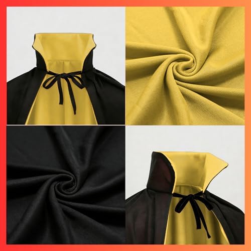 Adult Stand Collar with Hood Reversible Cloak Masquerade Cape for Halloween