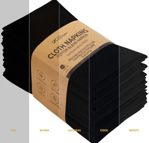 Utopia Kitchen Cotton Blend Black Cloth Napkins [12 Pack, 18x18 Inch]