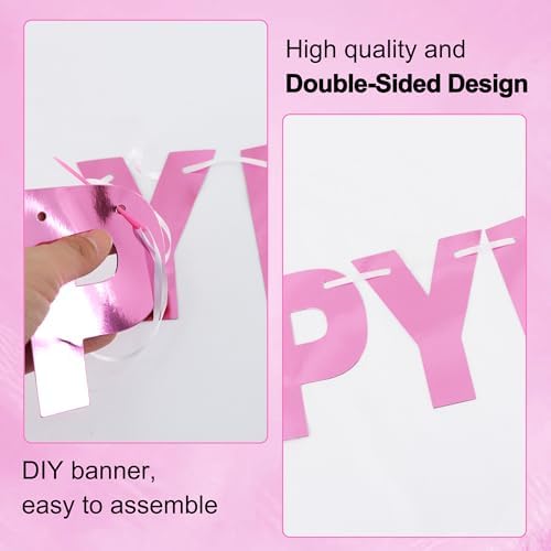 BEISHIDA Double-sided Pink 116PCS A-Z DIY Letter Custom Banner Party Decor