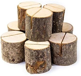 Rustic Wood Table Numbers Holder Wood Place Card Holder Party Wedding Table Name Card Holder Memo Note Card (20pcs)