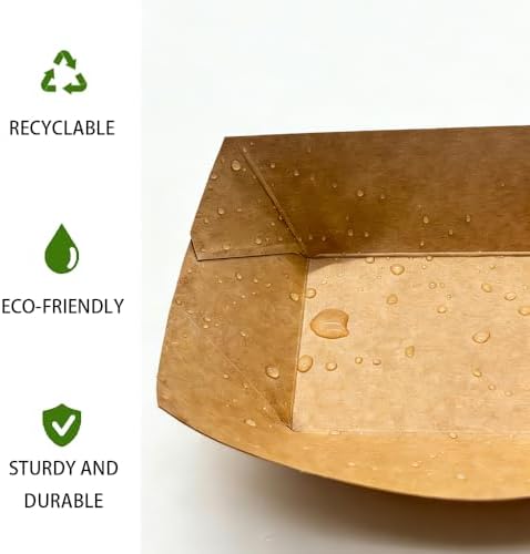 100 Pack, 2lb Paper Food Trays, Disposable Food Trays, Suitable for Holding Snacks Such as Popcorn and French Fries, Suitable for Catering Services, Parties, Picnics, and Various Other Occasions