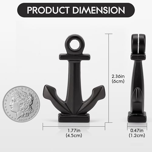 Nautical Anchor Place Card Holders, Set of 12, Metal Table Number Name Card Stands for Beach Wedding, Coastal Party, Reception, Dinner Table Decor, (Matte Black)