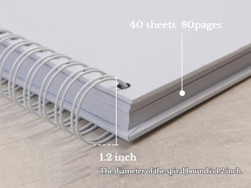 potricher 8 x 8 Inch DIY Scrapbook Album 80 Pages with Kraft Paper, White