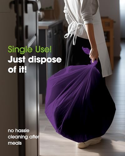 Pureegg Plastic Table Cloth Disposable 8 Pack 54 x 108 Inch, Purple