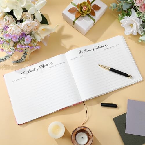 Patelai Funeral Guest Book with Pen, Watercolor Butterfly
