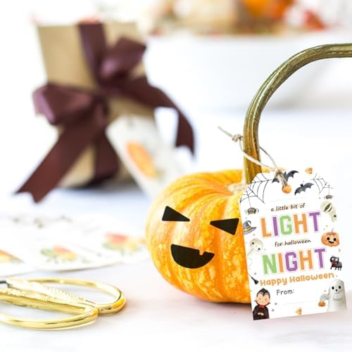 Aukolass 50pcs Halloween Glow Stick Holder Tags (Light)