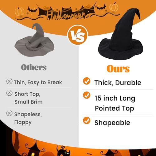 Ibeauti Wizard Hat for Adult Halloween Costume Witch Hat Cosplay Accessory