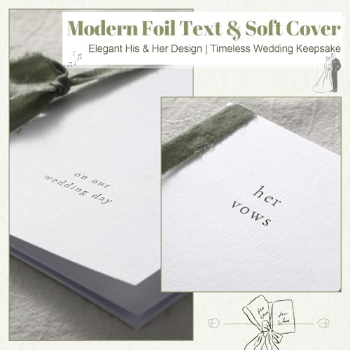 Engrowtic 2 Set Wedding Vow Books His Her A6 Pocket Size,Green